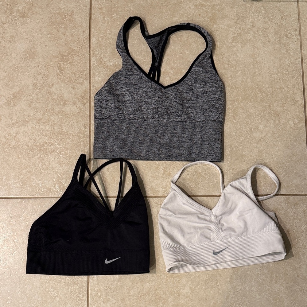 Women's Sports Bra Set - Black, Gray, White